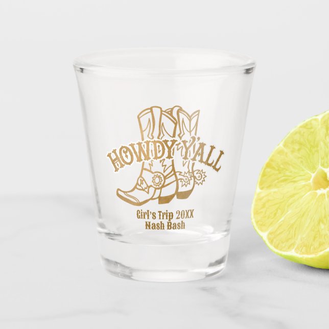 Botas de Cowboy Western Gold Copo para Shot Howdy  (Frente)