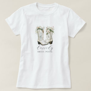 Botas de Cowgirl Floral Camiseta Personalizada par