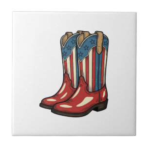 Botas de Cowgirl Patrióticas Vintage Camisa Wester