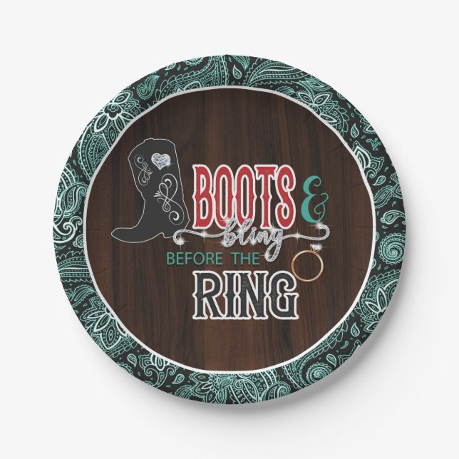 Botas e Brilho Antes do Prato do Anel - Turq (Frente)