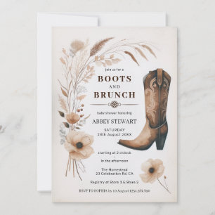 Botas e Brunch de Convite para Chá de fraldas de C