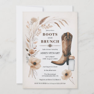 Botas e Brunch de Convite para Chá de fraldas de C