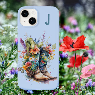 Botas e flores selvagens monogramadas