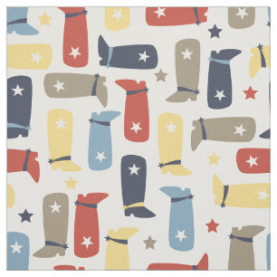 Botas e Tecido de Estrelas Cowboy Bonito