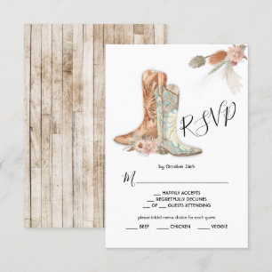 Botas Florais Cartão de Resposta de Escolha de Men