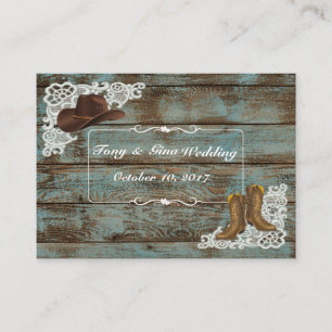 Botas & laço rústicos que Wedding o cartão de RSVP
