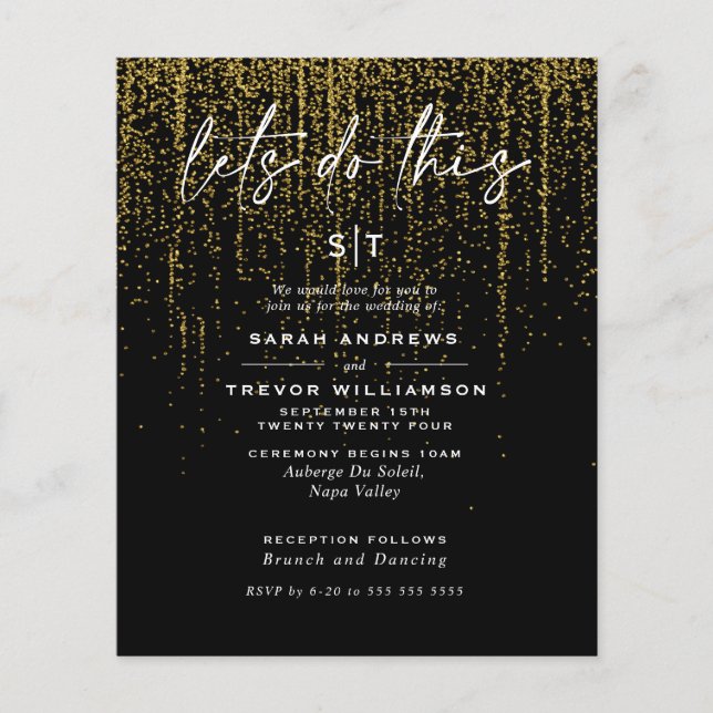 Bote de Baixo Orçamento Edgy Glitter Garland Doura (Frente)