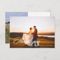 Bote de Script Elegante Obrigado Cartão de Nota Fo