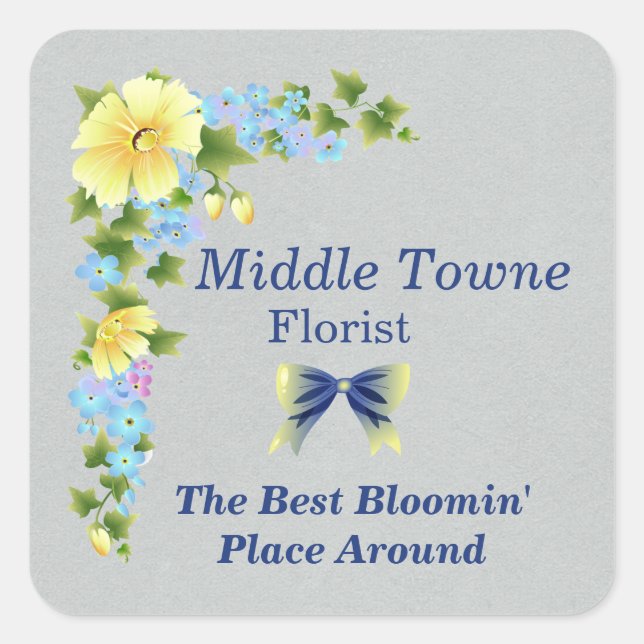 Botões amarelos e adesivos azuis quadrados (Frente)