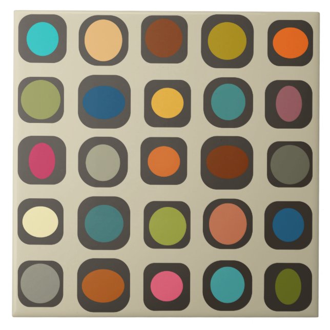 Botões Coloridos Modernos do meio século (Frente)