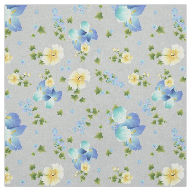 Botões-de-ouro Amarelos e Tecido de Íris Azul (Modelo)