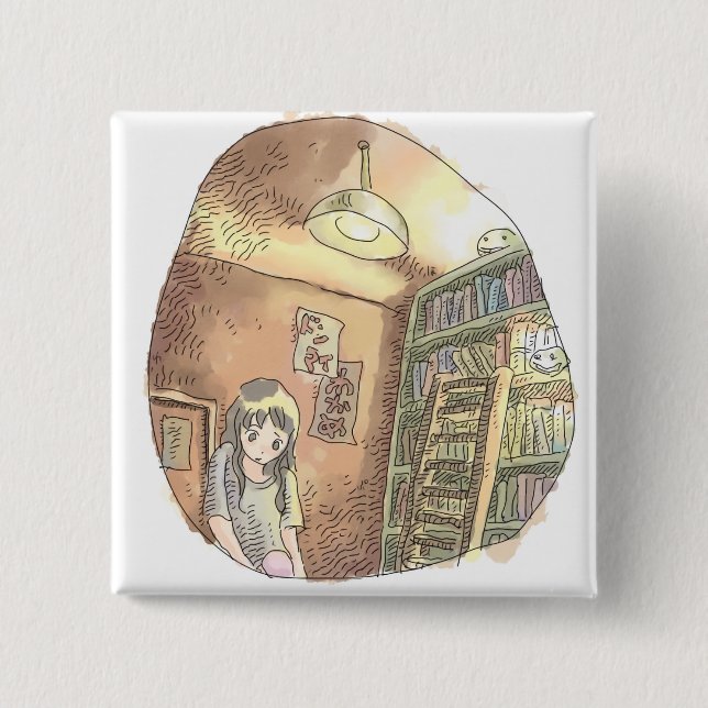 BÓTON QUADRADO 5.08CM さ や に い じ (Frente)