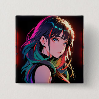 Bóton Quadrado 5.08cm 煌霞の少女【Radiant Haze Girl】セラミックタイル