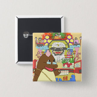 BÓTON QUADRADO 5.08CM 道の駅くじ やませ土風館オリジナルキャラクターどっふぅくん スクエア缶バッジ