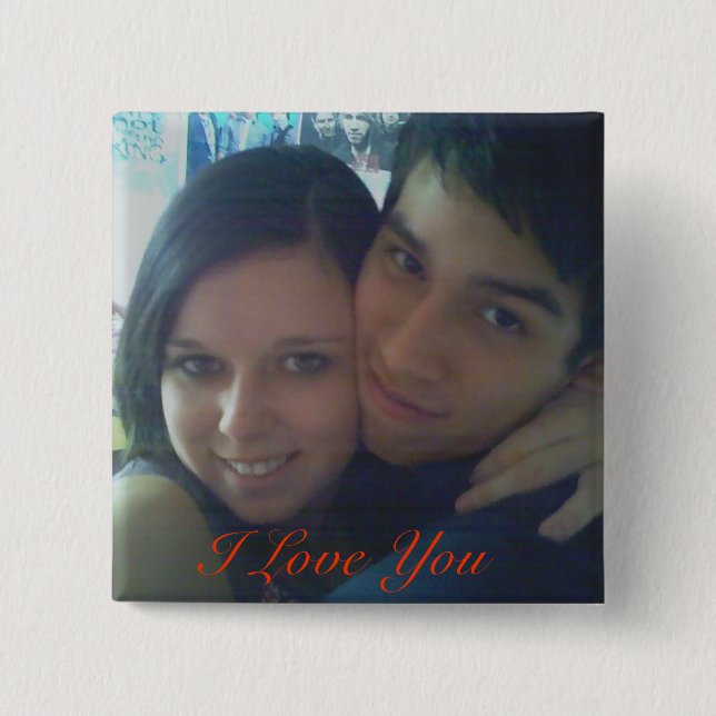 Bóton Quadrado 5.08cm 08, eu te amo (Frente)