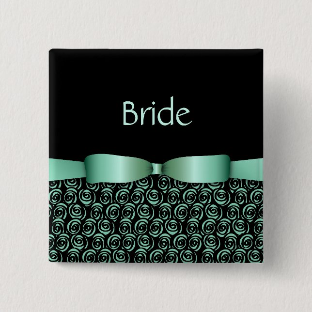 Bóton Quadrado 5.08cm 100 botões de casamento dos Rosettes - (Frente)