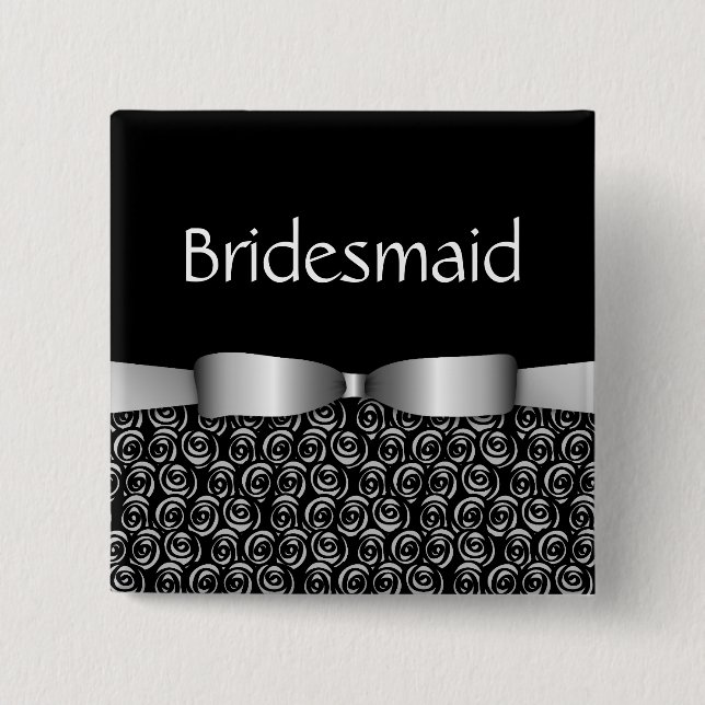 Bóton Quadrado 5.08cm 100 Rosettes que Wedding botões da dama de honra - (Frente)