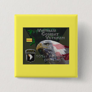 Bóton Quadrado 5.08cm 1010Div rua Vietname Combat Veterano