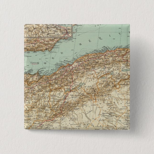 Bóton Quadrado 5.08cm 112 Marrocos, Argélia, Tunísia (Frente)