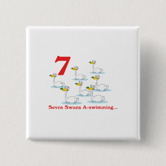 Bóton Quadrado 5.08cm 12 dias sete cisnes a nadar