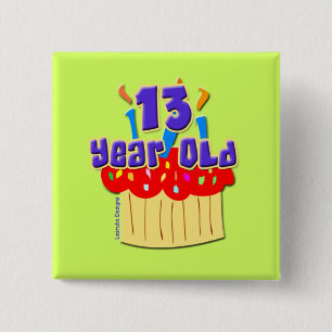 Bóton Quadrado 5.08cm 13 anos