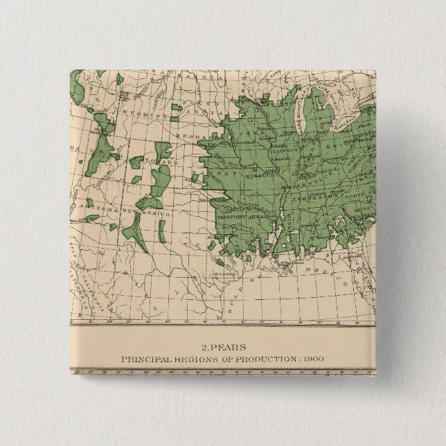 Bóton Quadrado 5.08cm 174 Maçãs, peras, regiões principais (Frente)