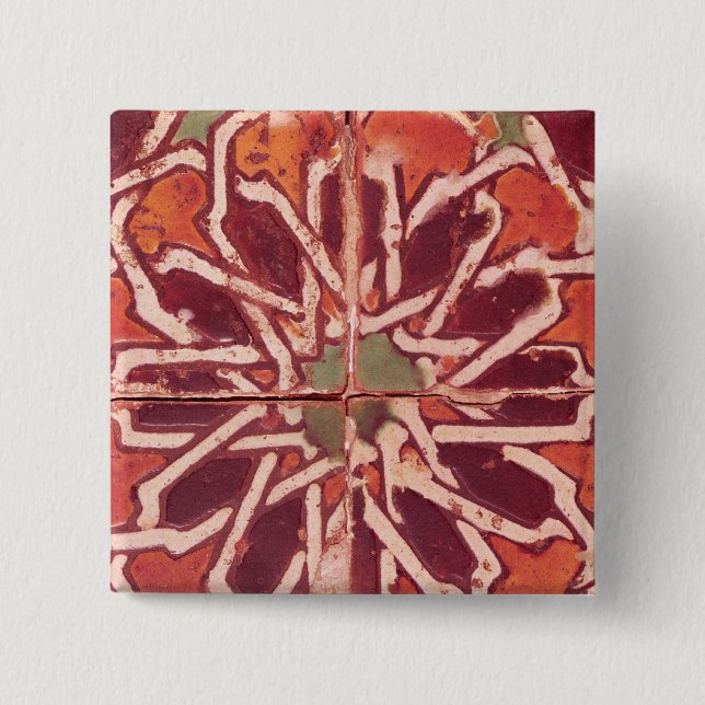 Bóton Quadrado 5.08cm 17: Azulejo de Isnik, século XVI (Frente)