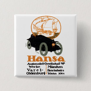 Bóton Quadrado 5.08cm 1914 Hansa Automóvel