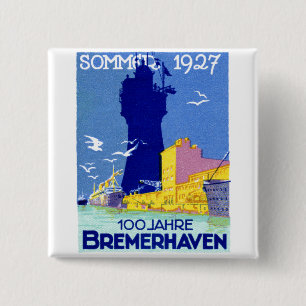 Bóton Quadrado 5.08cm 1927 Bremerhaven Germany