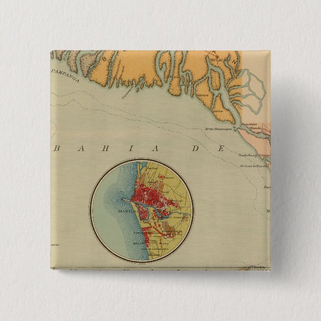 Bóton Quadrado 5.08cm 29 na Baía de Manila (Frente)