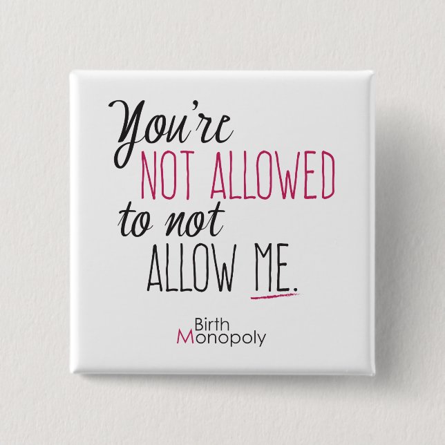 Bóton Quadrado 5.08cm "" 2" não reservado botão quadrado (Frente)