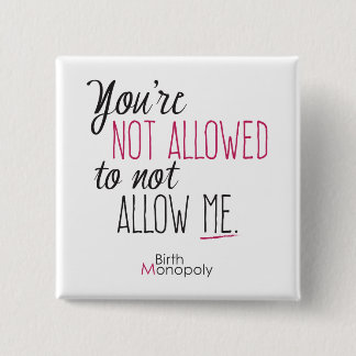 Bóton Quadrado 5.08cm "" 2" não reservado botão quadrado