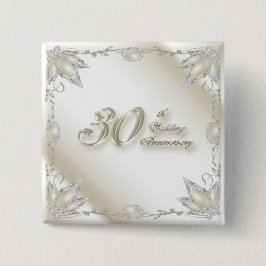 Bóton Quadrado 5.08cm 30o Botão do aniversário de casamento