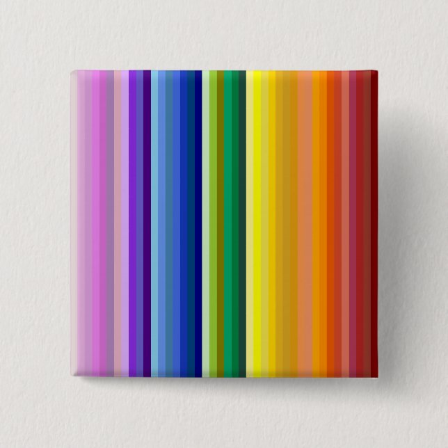 Bóton Quadrado 5.08cm 42 Stripes Espectro Arco-Íris (Frente)