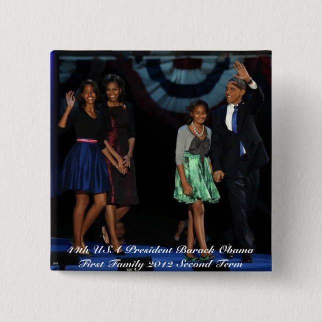 Bóton Quadrado 5.08cm 44o Botão presidencial do quadrado da família dos (Frente)