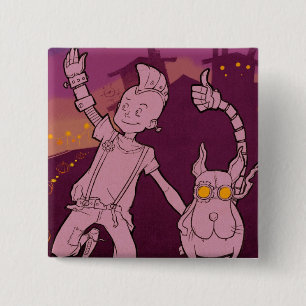 Bóton Quadrado 5.08cm 4 monstro pequenos - música da noite