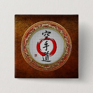 Bóton Quadrado 5.08cm [500] Caligrafia japonesa - Karate-do