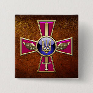 Bóton Quadrado 5.08cm [500] Emblema ucraniano da força aérea