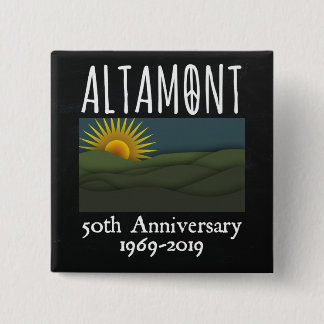 Bóton Quadrado 5.08cm 50 Anos De Altamont Speedway Free Concert 1969
