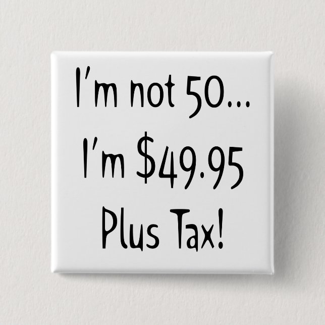 Bóton Quadrado 5.08cm 50th Botão do aniversário (Frente)