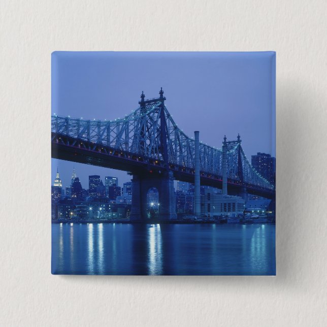 Bóton Quadrado 5.08cm 59th Street Bridge, Nova York, EUA (Frente)
