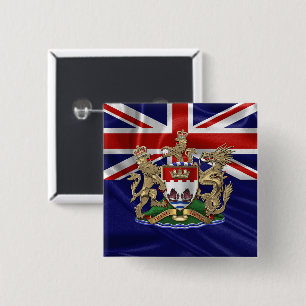 Bóton Quadrado 5.08cm [600] Hong Kong - 1959-1997 Casaco de Armas