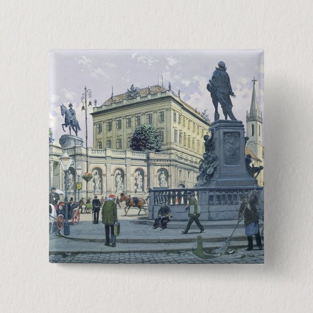 Bóton Quadrado 5.08cm A Albertina, Viena (Frente)