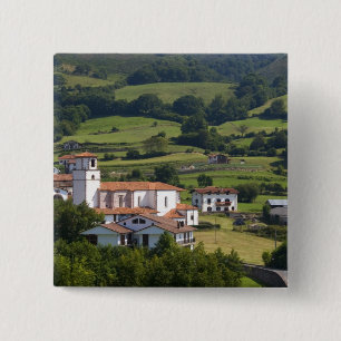 Bóton Quadrado 5.08cm A aldeia de Amaiur no Vale de Baztan,