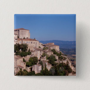 Bóton Quadrado 5.08cm A aldeia no topo da colina de Gordes