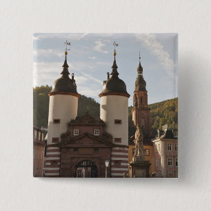 Bóton Quadrado 5.08cm A Alte Brucke no Centro Histórico, Heidelberg, Ale