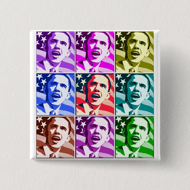 Bóton Quadrado 5.08cm A América nova, presidente Barack Obama .ized (Frente)
