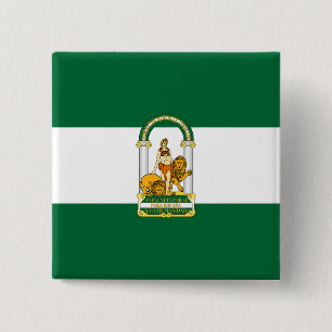 Bóton Quadrado 5.08cm A Andaluzia, bandeira da espanha