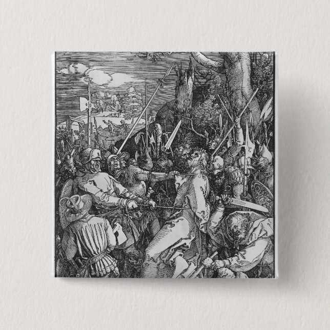 Bóton Quadrado 5.08cm A apreensão do Jesus Cristo, 1510 (Frente)