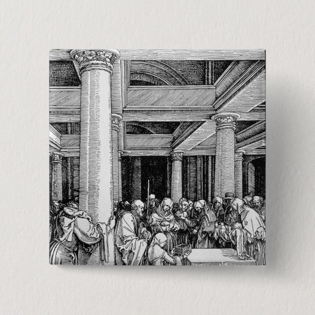 Bóton Quadrado 5.08cm A apresentação no templo, c.1503/4 (Frente)
